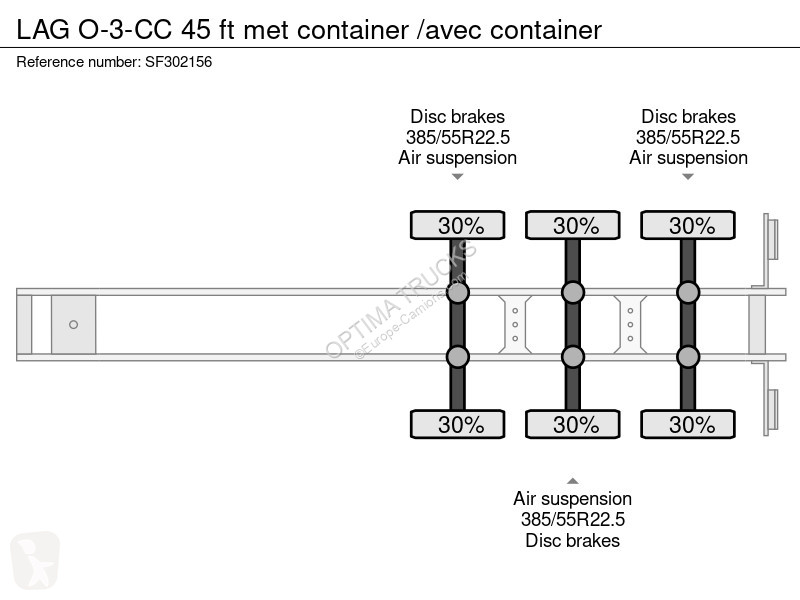 نصف مقطورة LAG O-3-CC 45 ft met container /avec...