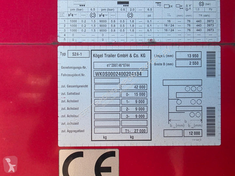 Полуремарке Kögel Mercedes - Disc Kögel 3-axle...