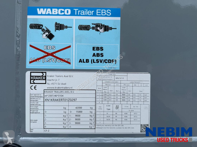Semitrailer Kraker trailers CFZ200ZL 92M3 -...