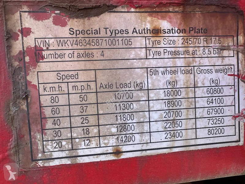 نصف مقطورة Kässbohrer 4 AXLE - LAST 2 AXLES...