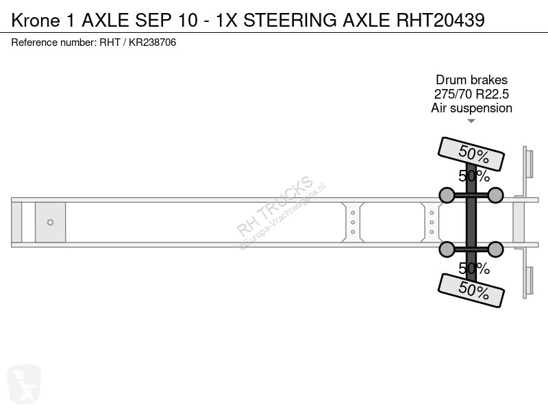 نصف مقطورة Krone 1 AXLE SEP 10 - 1X STEERING AXLE