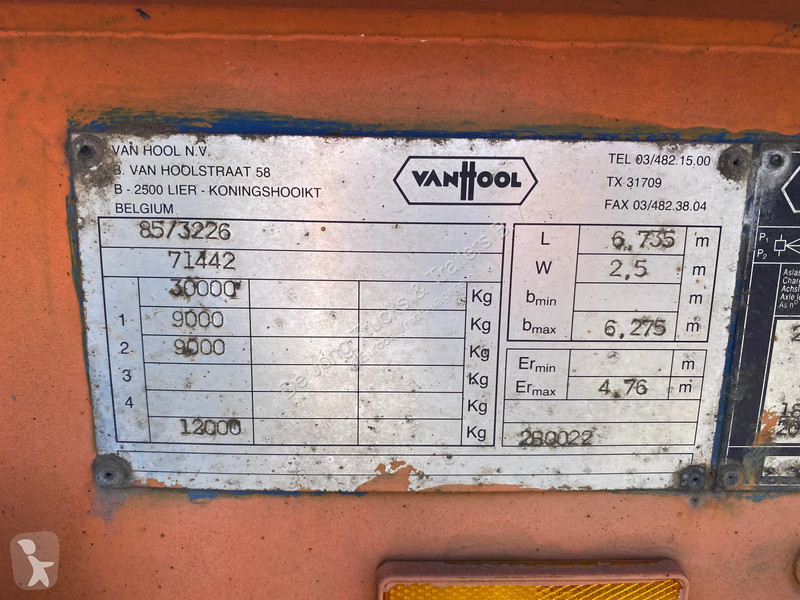 نصف مقطورة Van Hool / 20 FT Container Chassis /...