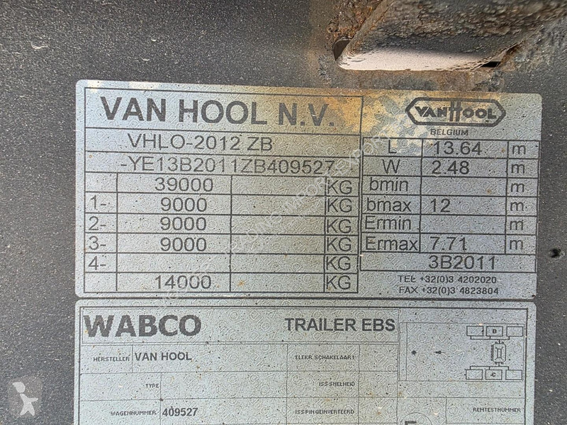 نصف مقطورة Van Hool 3B2011 - BPW - DISC Stack...