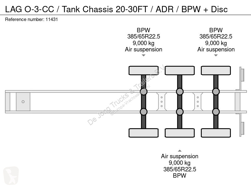 نصف مقطورة LAG O-3-CC / Tank Chassis 20-30FT /...