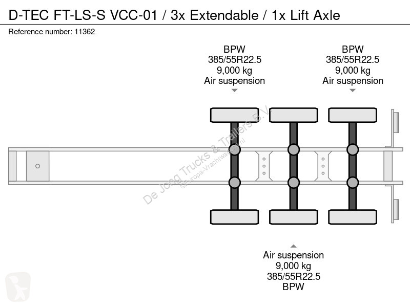 نصف مقطورة D-TEC FT-LS-S VCC-01 / 3x Extendable...