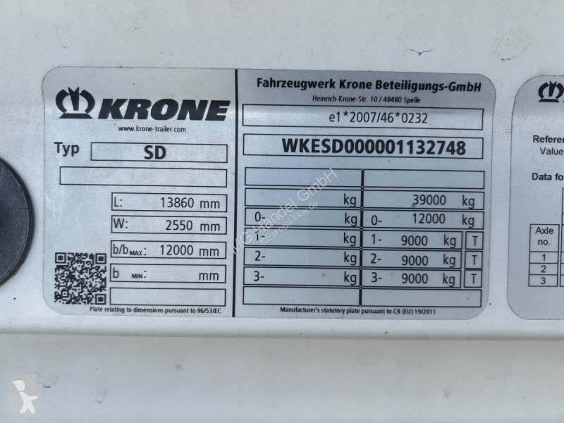Semirremolque Krone SE/DA03 DryLiner 3-Achs...