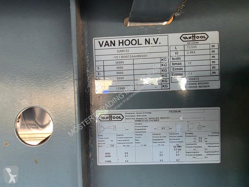 Oplegger Van Hool BPW - Drum 3-axle closed box...