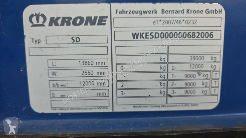 Oplegger Krone - SAF Axles - Disc Brakes 3-axle...