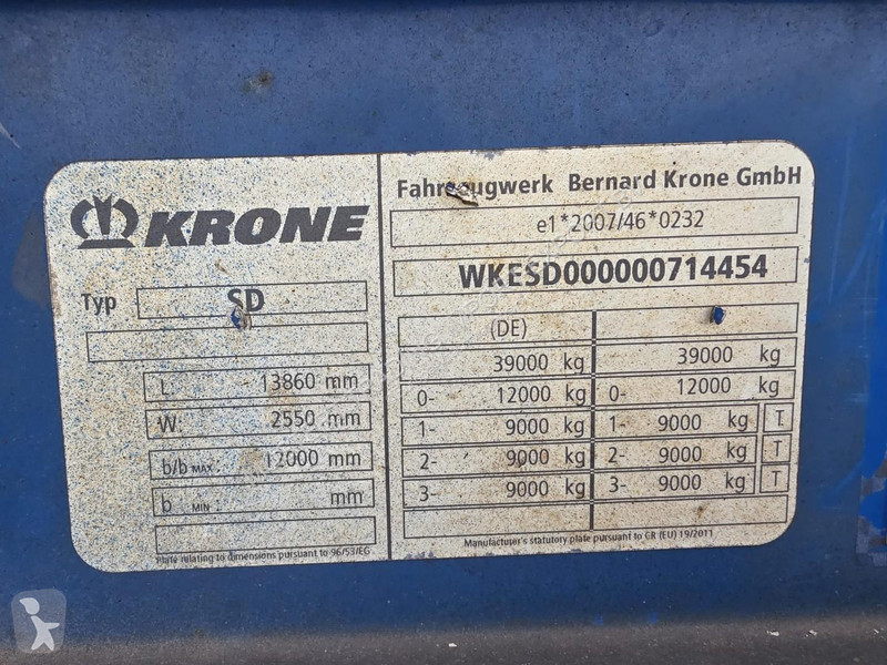 Félpótkocsi Krone - SAF Axles - Drum Brakes Air...
