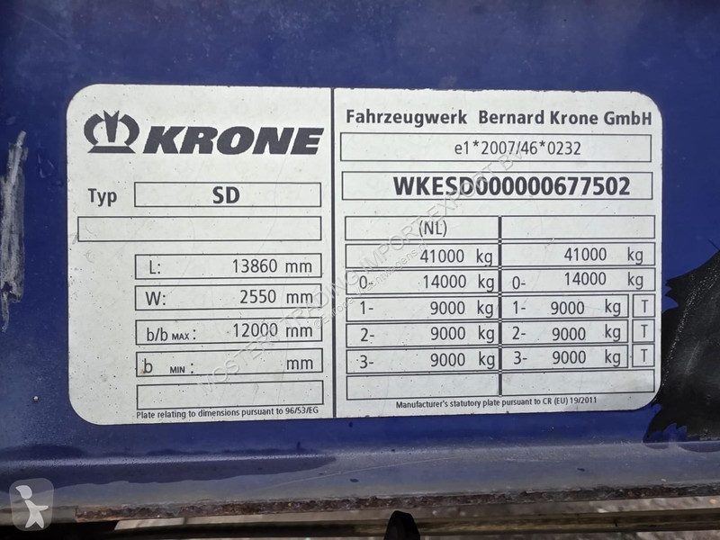Oplegger Krone SAF - Disc 3-axle curtain...