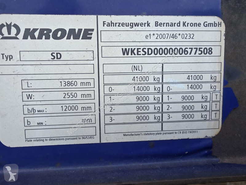 Félpótkocsi Krone - SAF Axles - Disc Brakes Air...