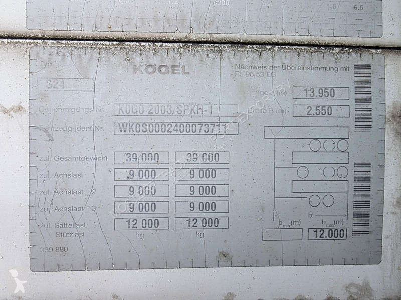Oplegger Kögel BPW - Drum 3-axle enclosed box...