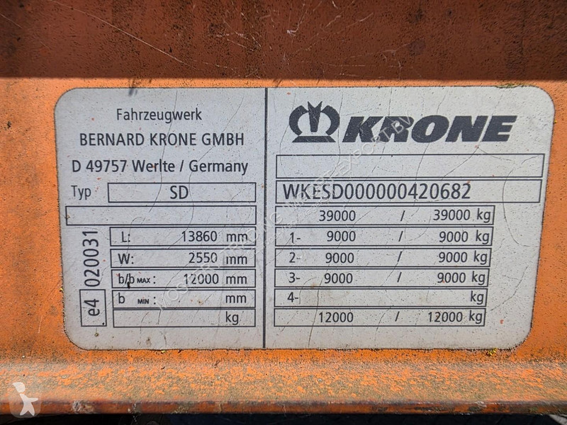 Félpótkocsi Krone - BPW - Disc Krone 3-axle...