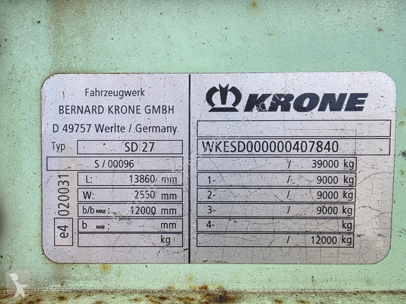 Krone 27 - BPW Axles - Disc Brakes 3-axle...