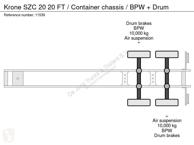 Krone SZC 20 20 FT / Container chassis / BPW +...