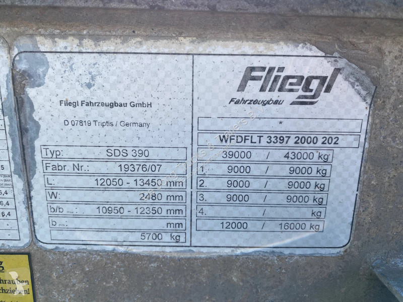 Fliegl / 40-45FT / 1x Extendable / BPW + Disc...