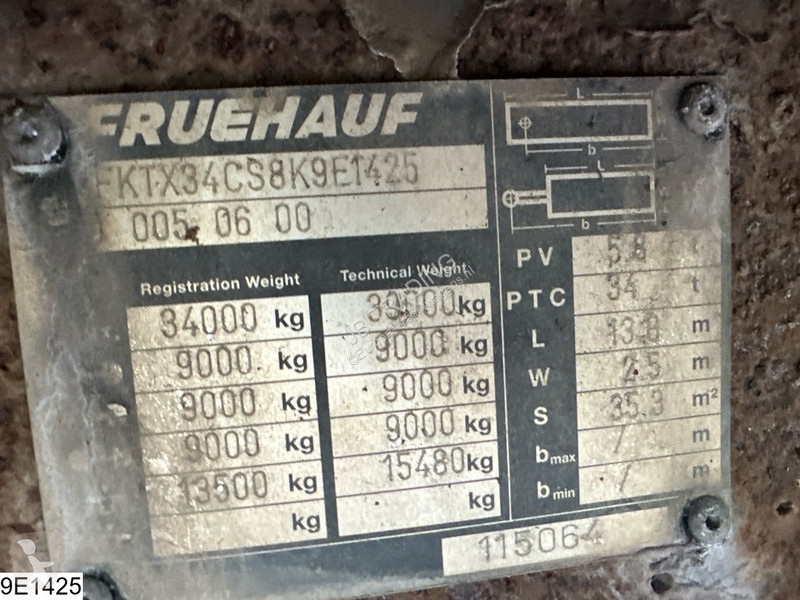 Fruehauf open laadbak Lifting axle semi-trailer