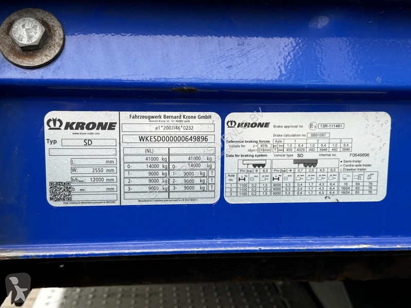 Oplegger Krone Schuifzeil-Dak / SAF-Disc / Code...
