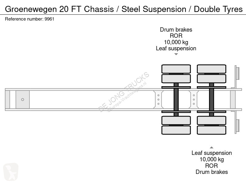 Semi reboque Groenewegen 20 FT Chassis / Steel...