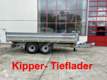 Remorque benne Möslein 14 t Tandem- Kipper Tieflader, Breite Reifen--