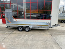 Möslein heavy equipment transport trailer Tandemtieflader mit breiten hydraulischen Rampe