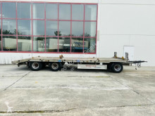 Möslein 3 Achs Tiefladeranhänger gerade Ladefläche trailer used heavy equipment transport