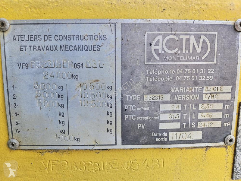 مقطورة ACTM  PORTE ENGIN BASCULANTE 3 ESSIEUX