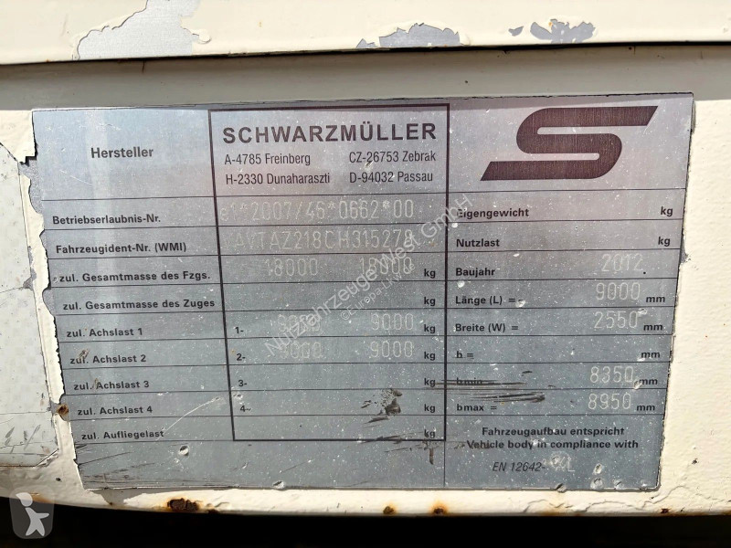 Príves Schwarzmüller AZ T02A Baustoffanhänger...