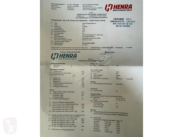 Henra PL 20 trailer