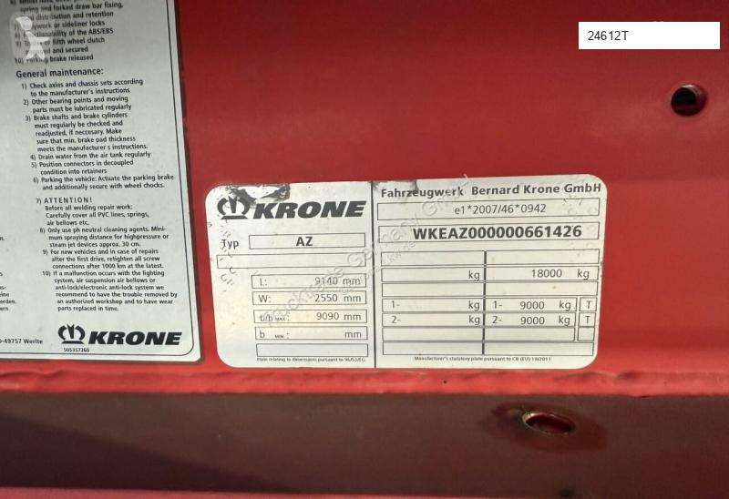 Reboque Krone AZ 18F Koffer mit HB