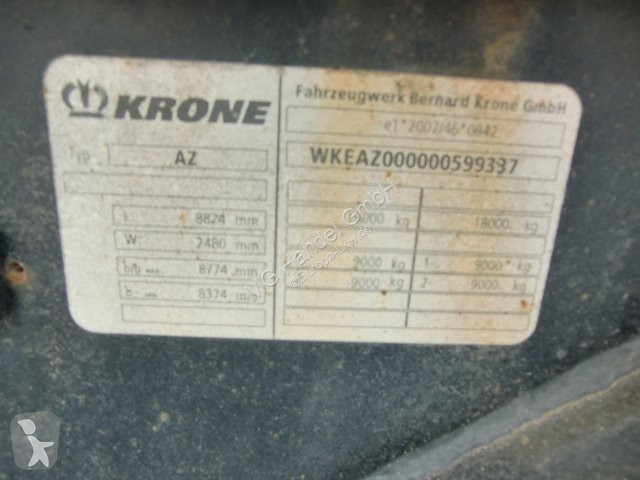 Reboque Krone AZ18, Maxi BDF-Lafette, BPW-Achsen
