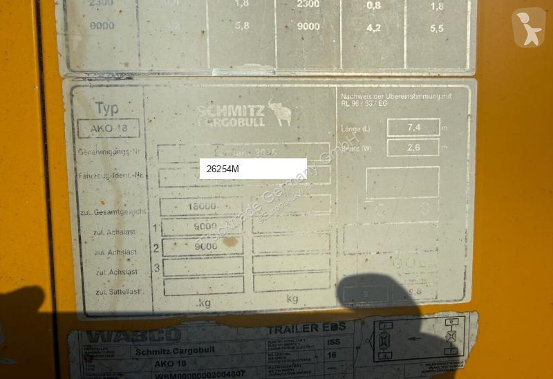 مقطورة Schmitz Cargobull 632 AKO 18 Koffer / HB...