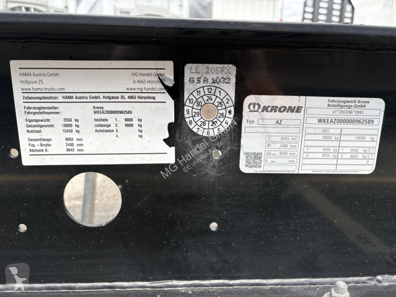 مقطورة Krone AZ, Standard-Lafette,  BPW-Achsen