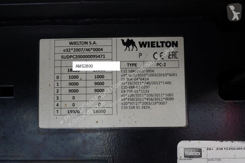 Pótkocsi Wielton FIRANKA / TANDEM / 19 PALET /...