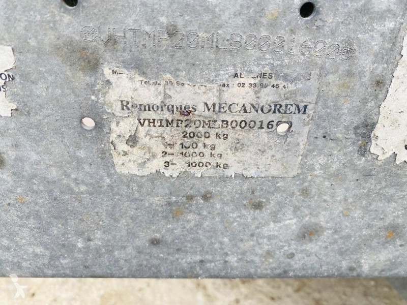 Remorque Mecanorem  Remorque porte engins 2T