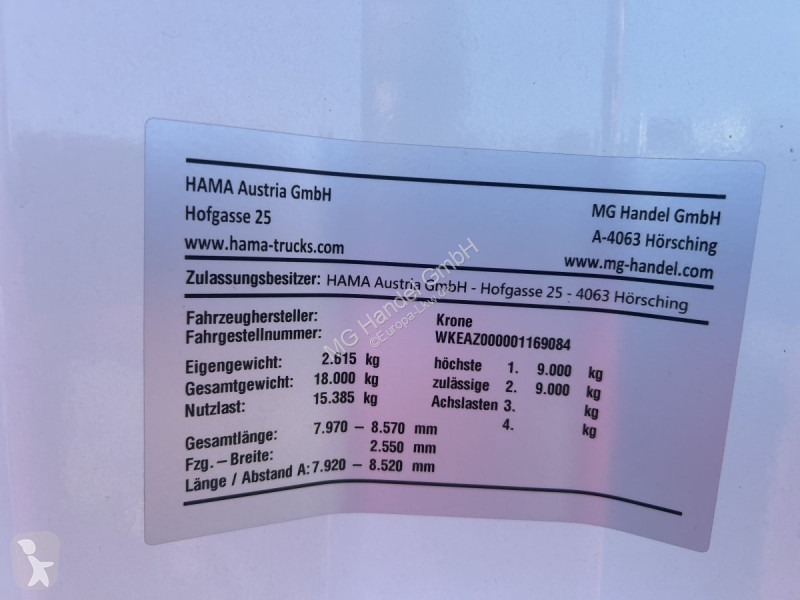 مقطورة Krone Baustoffanhänger, 6,5 Meter, BPW