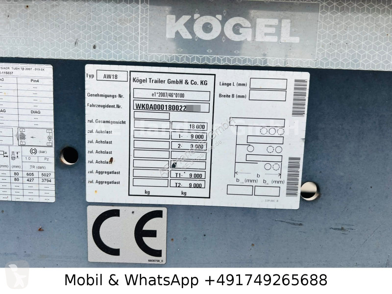 Kögel AW18 Luft *Scheibenbremsen trailer
