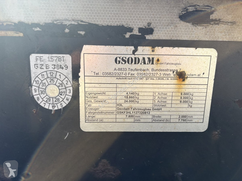 Gsodam Holzanhänger 3-achsig 4 Rungen-Paare,...