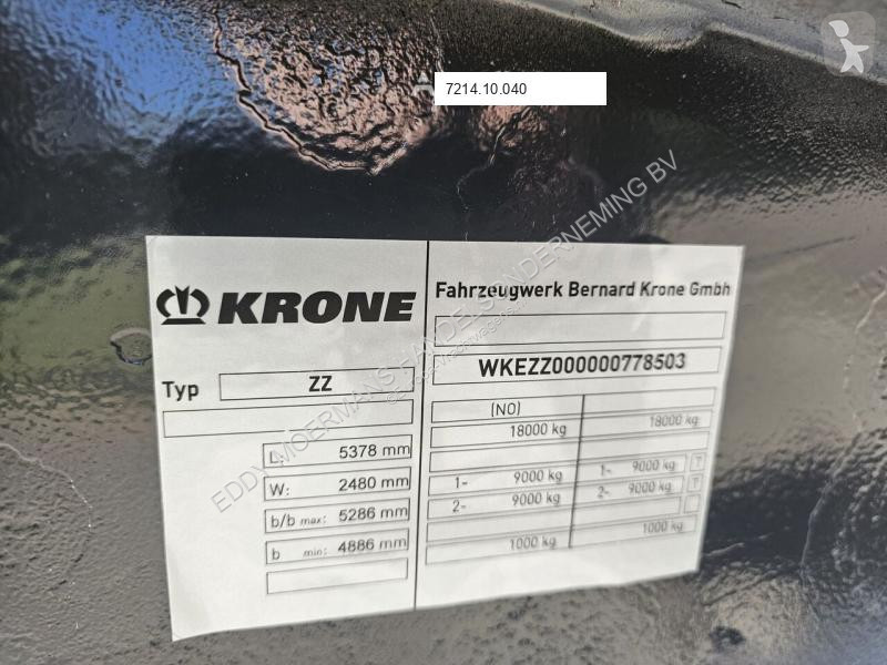 Släp Krone ZZ 18 2 Axle Dolly Dutch LZV Approval