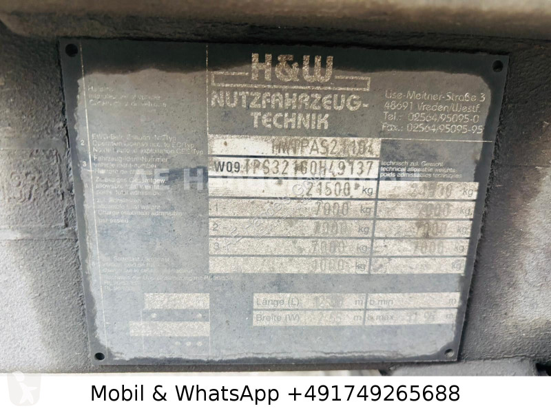 مقطورة H&W HWTPAS21104 3Achs Pritsche mit...