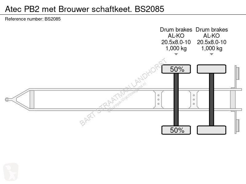 Släp Atec PB2 met Brouwer schaftkeet.