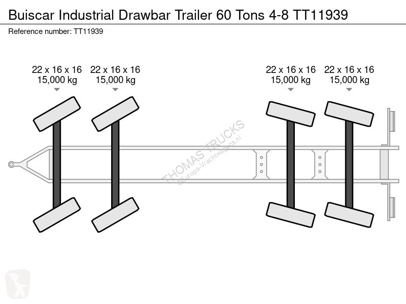 Aanhanger  Industrial Drawbar Trailer 60 Tons 4-8