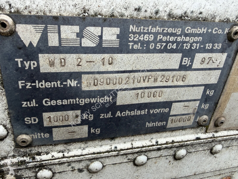 مقطورة Wiese WD2-10 WD2-10, Schiebeplane rechts