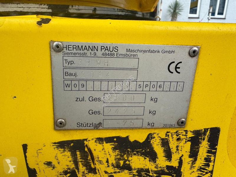 مقطورة Paus ASA 33 WH - LIFT 33 METER - TÜV...