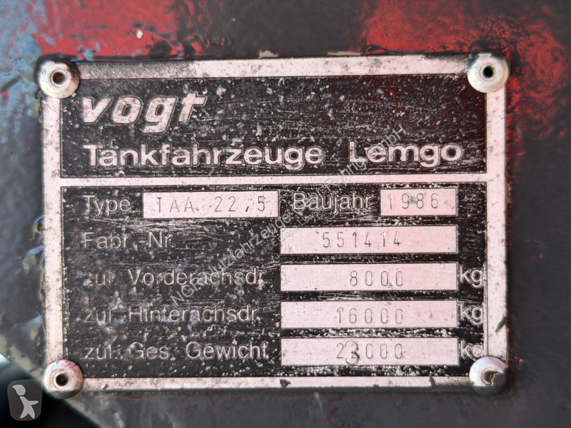مقطورة  VOGT TAA 22,5 | Tank | Oben- und...