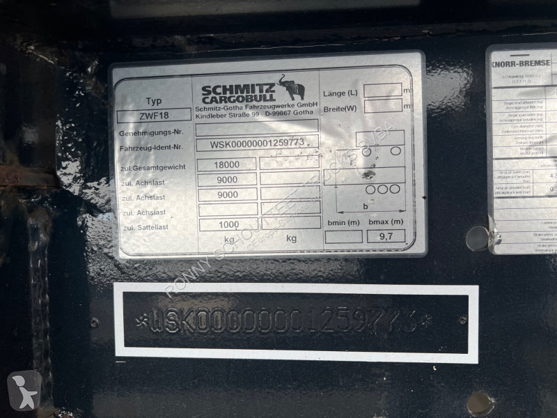 Remorque Schmitz Cargobull ZWF 18 ZWF 18