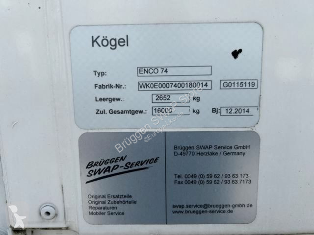 Equipamentos pesados Kögel Wechselbrücke Plane