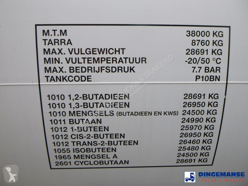 مقطورة Van Hool Butane gas tank steel 49 m3