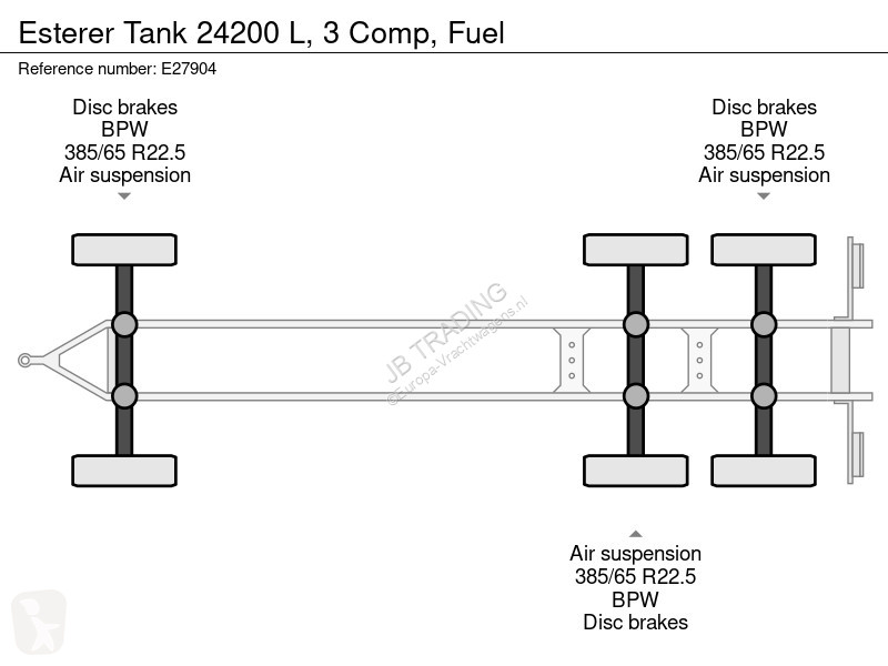 مقطورة Esterer Tank 24200 L, 3 Comp, Fuel