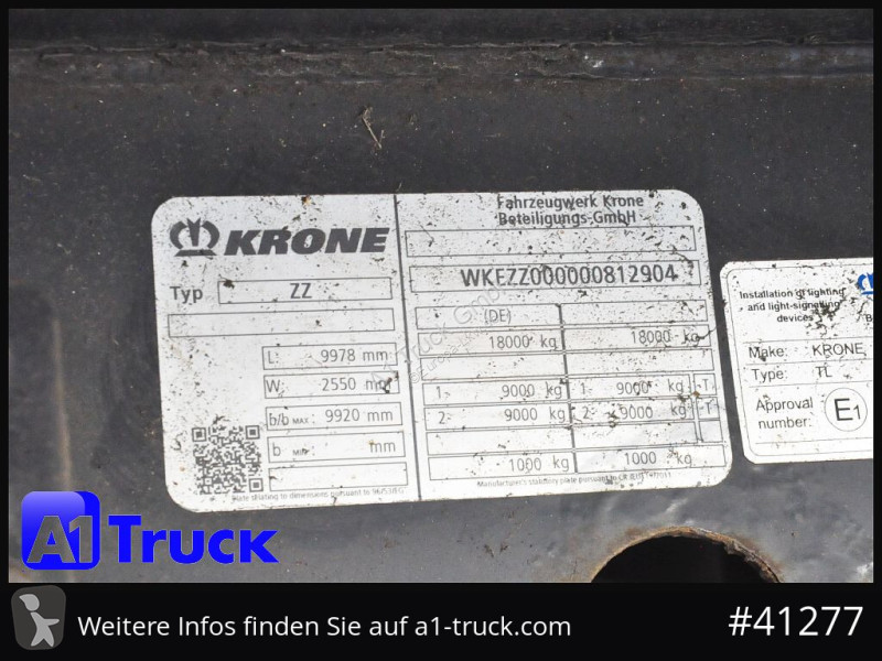 Remolque Krone ZZ 18, Schwenkwand, LBW 2500kg,